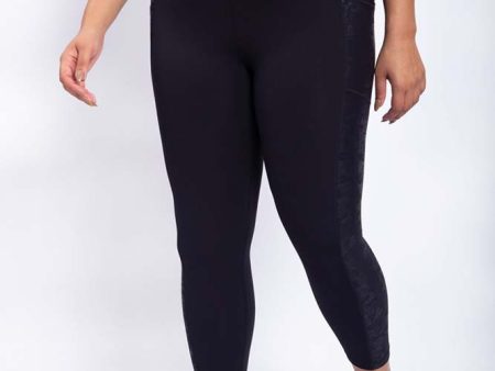 Mono B CURVY Metallic Side Striped High-Waist Leggings Cheap