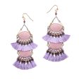 2-Tier Tassel and Stone Drop Earrings Discount