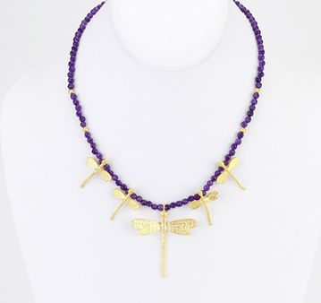 Amethyst Dragonfly Necklace Discount