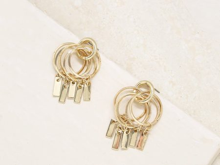 Ettika Mini Jingle Bar Hoops in Gold For Sale