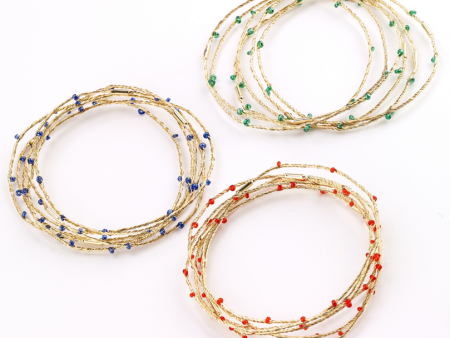 Beaded Wire Bangle Sets Fashion