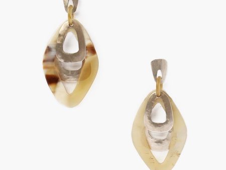 Chan Luu White Horn Cut Out Earrings For Sale