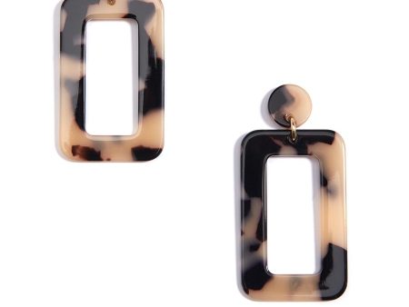 Zenzii Tortoise Rectangular Drop Earrings For Cheap