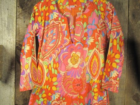 Multi Color Cotton Tunic Top For Sale