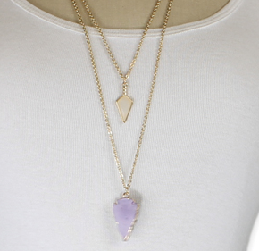 Purple Arrowhead Long Necklace Hot on Sale