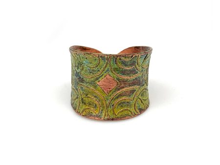 Anju Copper Patina Ring in Light Green Floral Online Sale