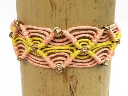 Gigi Friendship Bracelet Peach and Yellow Sale