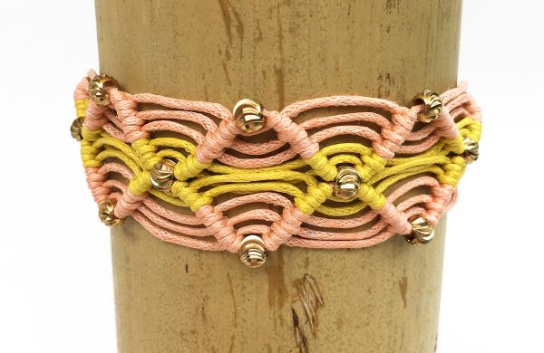 Gigi Friendship Bracelet Peach and Yellow Sale