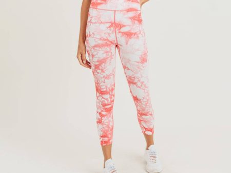 Mono B Ribbed Tie-Dyed Side Panel Highwaist Seamless Leggings Online now