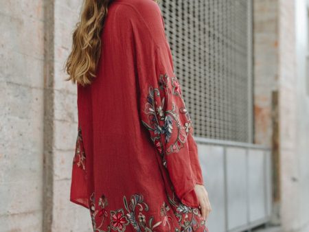 Long Floral Kimono Cardigan For Cheap