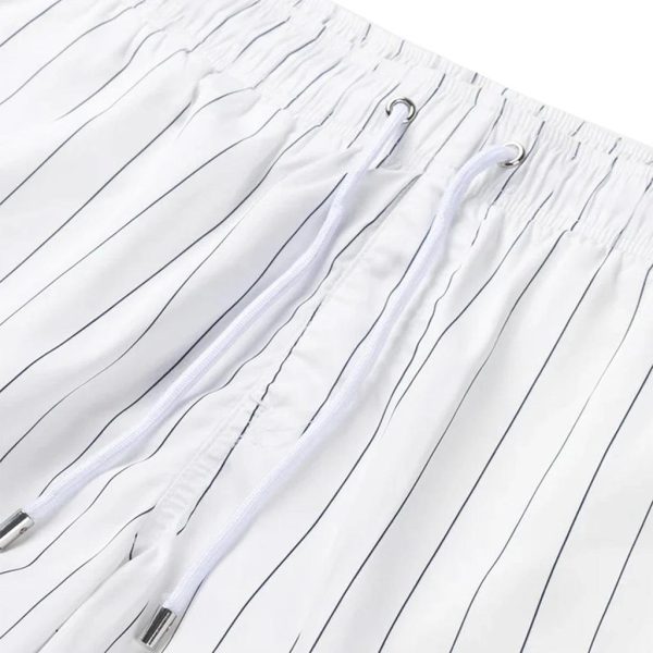 Classic Pinstripe Swimshorts Bright White Fashion