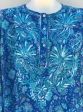 Women s Embroidered Silk Tunic Top in Turquoise Blue Hot on Sale