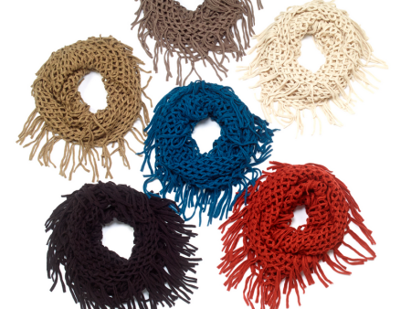 Knit Fringe Infinit Scarf Online Sale