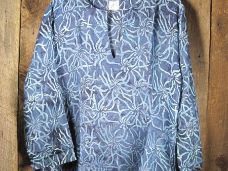 Batik Tunic with Teal Corals Online Hot Sale