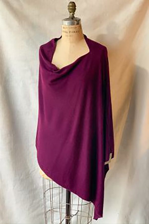 Dolma Cashmere Poncho Eggplant Online Sale