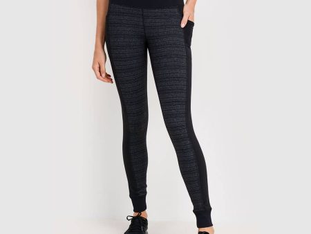 Dark Striped Colorblock Cuffed Leggings For Discount