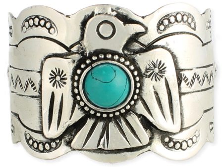 Thunderbird and Turquoise Cuff Bracelet Hot on Sale