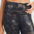 Mono B Black Gold Snake Foil Print Highwaist Leggings Hot on Sale