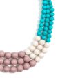 Color Splash Beaded Layered Necklace Beige Online Sale