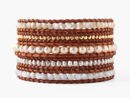 Chan Luu Champagne Pearl Wrap Bracelet For Sale