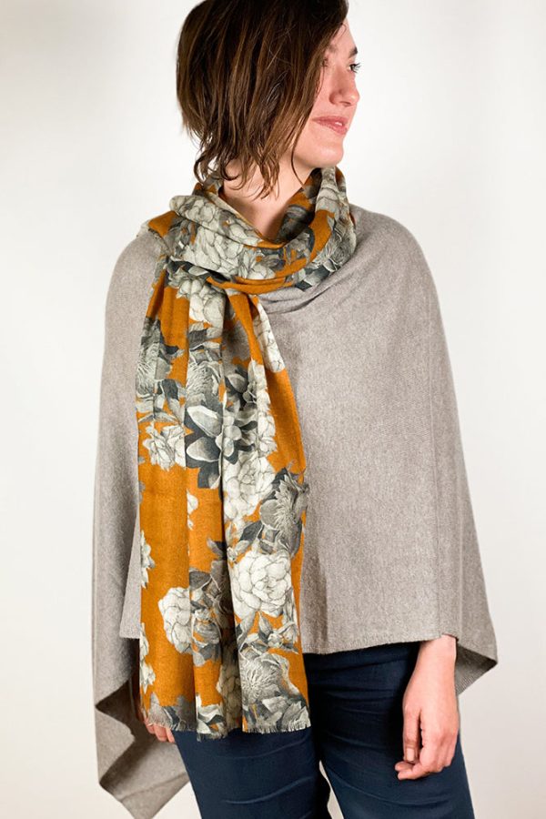 Dolma Cashmere Poncho Lotta Grey For Discount