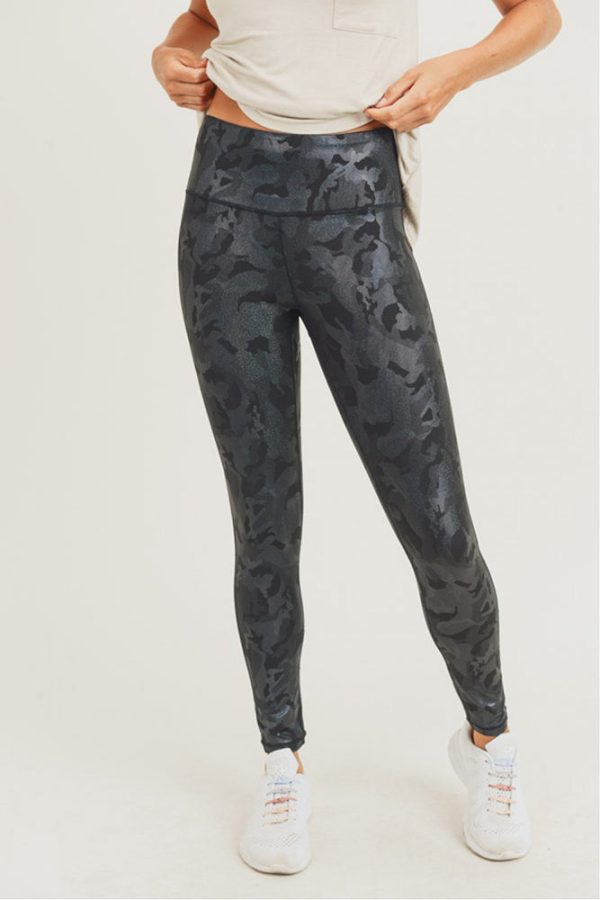 Mono B Camo Holographic Microdot Foil Highwaist Leggings Online Hot Sale