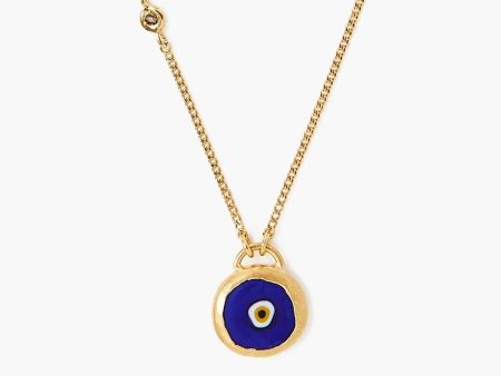 Chan Luu Blue Evil Eye Necklace With Champagne Diamond For Discount