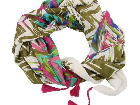 Flamestitch Scarf Olive Online Sale