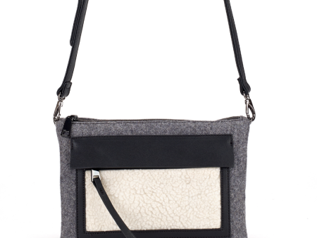 Double Envelope Crossbody Bag in Shearling For Sale