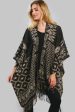 Sevya Sajani Wool & Cotton Poncho Black Online Sale