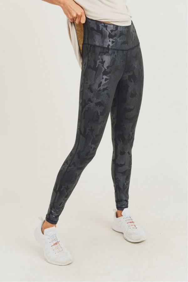 Mono B Camo Holographic Microdot Foil Highwaist Leggings Online Hot Sale