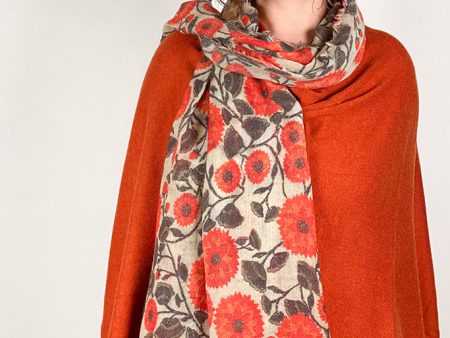 Dolma Cashmere Poncho Burnt Orange Online