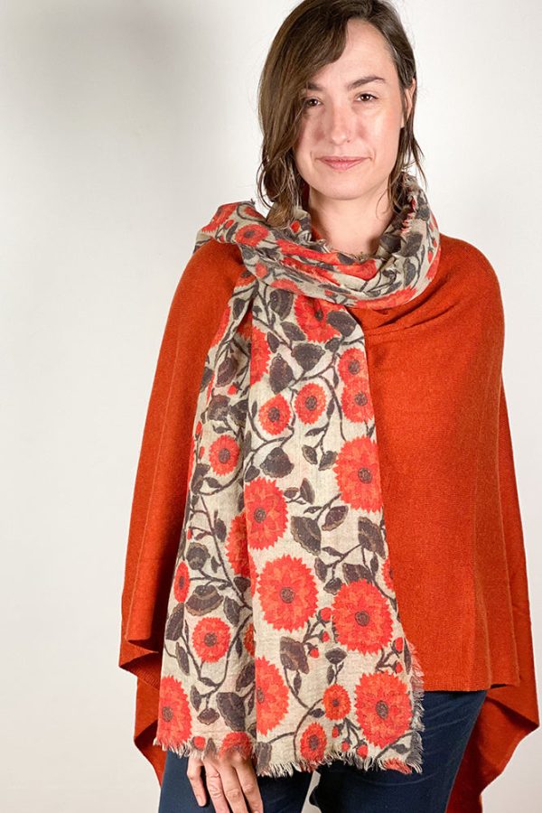 Dolma Cashmere Poncho Burnt Orange Online