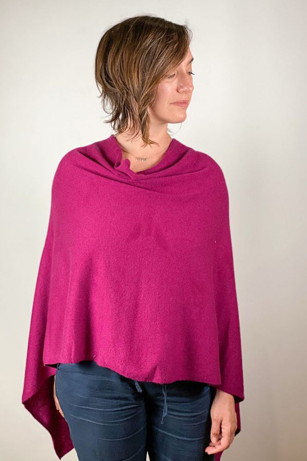 Dolma Cashmere Poncho Berry Sale