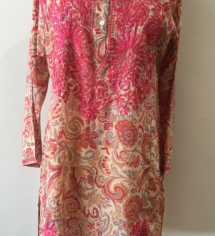 Silk Long Tunic in Coral Discount