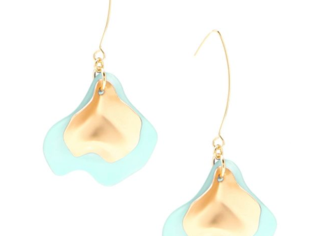 Zenzii Sheer Layered- Petals Gold Pull Through Earrings Supply