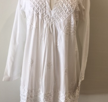 White Embroidered Tunic Top Online Hot Sale