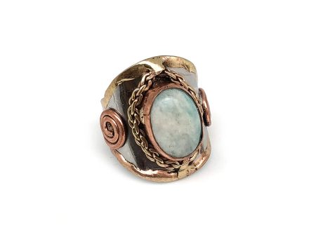 Anju Mixed Metal and Amazonite Stone Ring Online Hot Sale