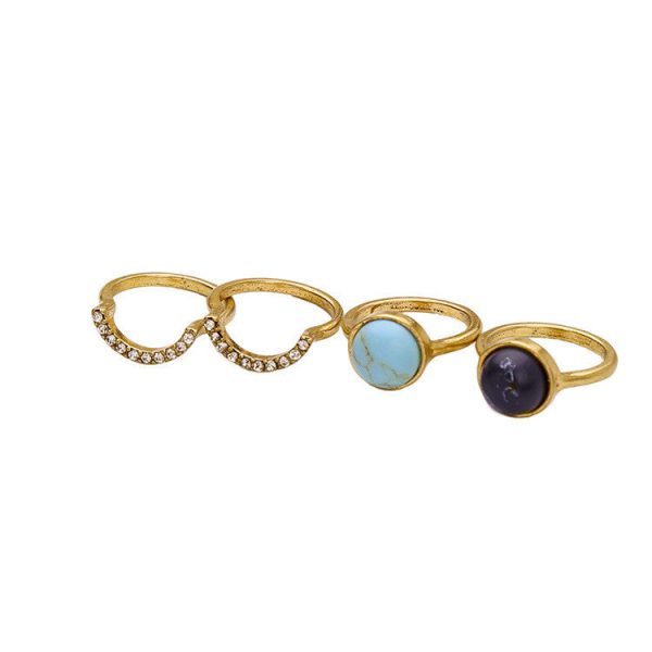 Layered Turquoise and Black Rings Discount