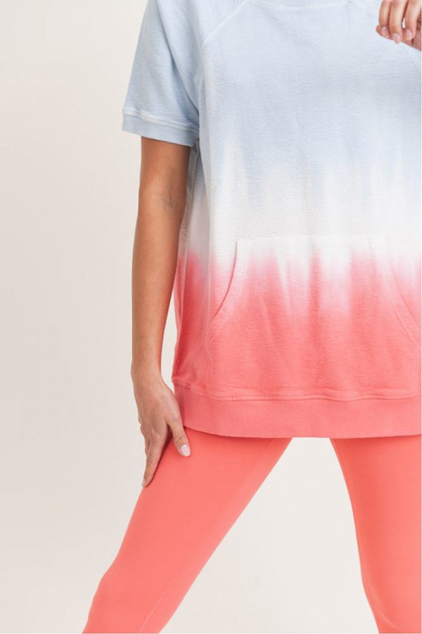 Mono B Popsicle Dip-Dye Raglan Cotton Terry Top Hot on Sale