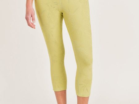 Mono B Textured Floral Jacquard TACTEL® Highwaist Capri Leggings Online Sale